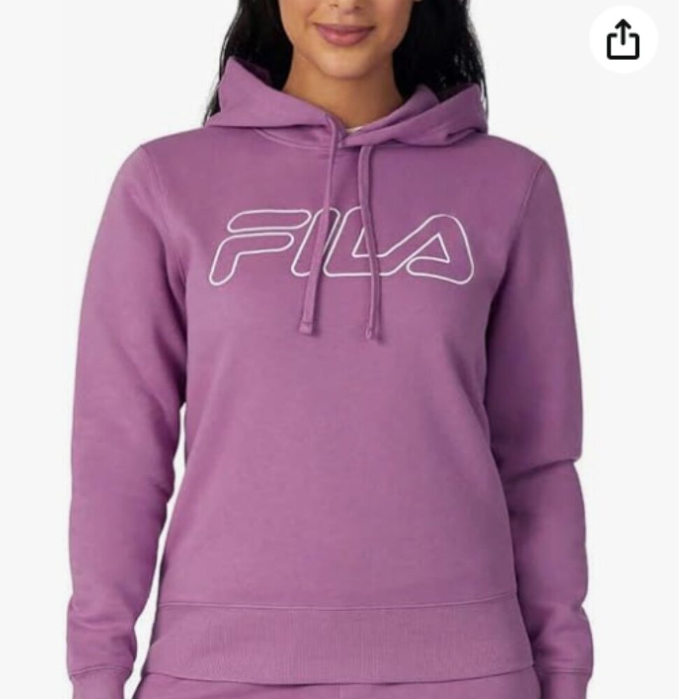 Fila Womens Midweight Fleece Pullover Logo Hoodie M